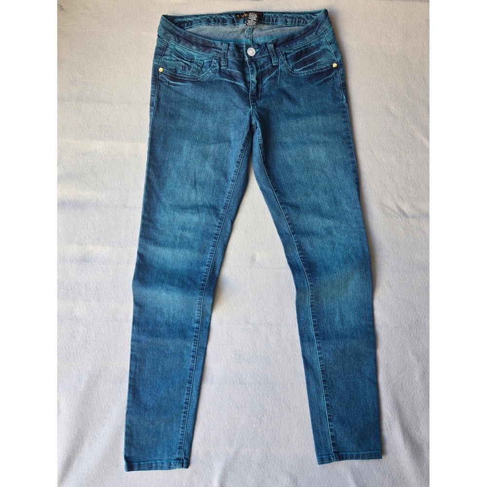 Southpole Jeans Co‎ skinny jeans women's 9 blue wash Y2K rhinestone pockets